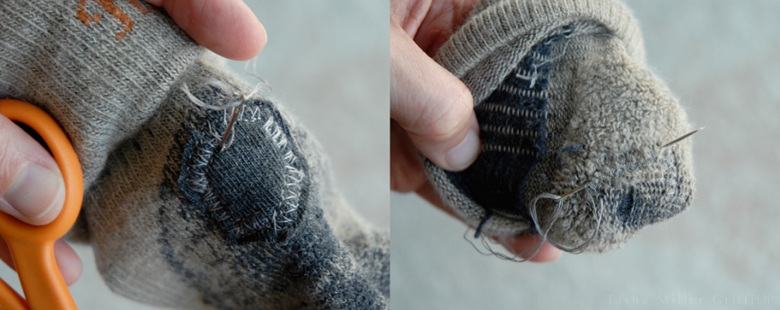 thread ends fixing socks